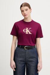 Calvin Klein Jeans pamut póló - burgundia XS - answear - 22 990 Ft