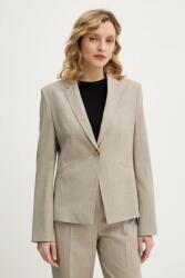 BOSS gyapjú kabát bézs, melange, egysoros gombolású, 50542010 - bézs 38