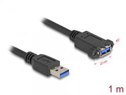 Delock Cablu prelungitor USB 5 Gbps tip A T-M 1m Negru, Delock 80486 (80486)