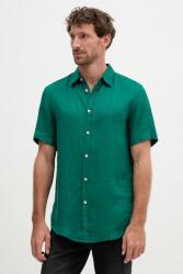 Benetton len ing galléros, fehér, regular, 5BKU5QJH8 - zöld M