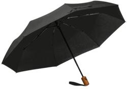  Esernyő automata, fekete nyéllel, fa fogantyúval, fekete szinű, újrahasznosított huzattal