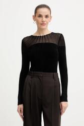 GUESS bársony blúz ROWENA fekete, sima, W5BR62 Z0890 - fekete S