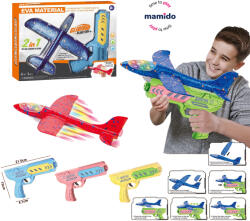 Mamido Pisztoly repülővel 2 az 1-ben, EVA hab, világító effektek MT1314 (MT1314)