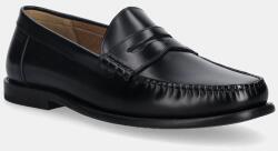 BOSS bőr mokaszin Tevan - fekete Férfi 46