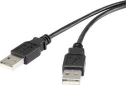 Renkforce USB 2.0 csatlakozókábel, 1x USB 2.0 dugó A - 1x USB 2.0 dugó A, 1 m, fekete, aranyozott, renkforce