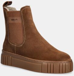 Gant magasszárú cipő velúrból Snowmont barna, téliesített, platformos, 31553098 - barna Női 40 - answear - 69 990 Ft