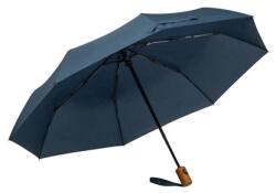  Esernyő automata, fekete nyéllel, fa fogantyúval, kék szinű, újrahasznosított huzattal
