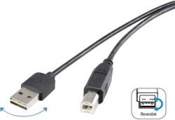 Renkforce USB 2.0 A/B Renkforce csatlakozókábel 1, 8 m, megfordítható dugóval