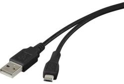 Renkforce USB 2.0 csatlakozókábel, 1x USB 2.0 dugó A - 1x USB 2.0 dugó mikro B, 1 m, fekete, aranyozott, renkforce