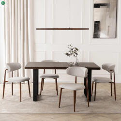 Mebel Elite Bővíthető Étkezőasztal Dió/Fekete Színben. EDWIN 160-260 cm