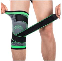 SPOWERTS Rugalmas térdrögzítő állítható pántokkal sportoláshoz vagy ízületi fájdalmakhoz XL fekete