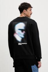 Karl Lagerfeld Jeans pamut melegítőfelső fekete, nyomott mintás, B1M20052 - fekete M