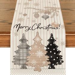  Runner de Craciun din in NOEL BRUNCH 33x180 cm, bej Fata de masa