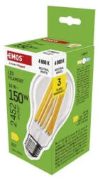 EMOS Filament 18W (150W) E27 2452lm 4000K ZF5D83 A70 LED izzó (EMOS-ZF5D83)