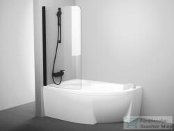 RAVAK CVSK1 Rosa 160/170 balos kádparaván, Matt fekete+transparent 7QLS0300Y1 (7QLS0300Y1)