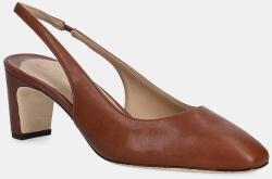 Lauren Ralph Lauren bőr flip-flop Klaire barna, magassarkú, nyitott sarokkal, 802P00096002 - barna Női 38