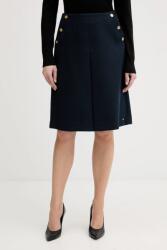 Tommy Hilfiger szoknya gyapjúkeverékből sötétkék, mini, egyenes, WW0WW49474 - sötétkék 36