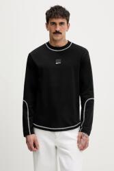 Karl Lagerfeld Jeans pamut hosszúujjú fekete, nyomott mintás, B1M17071 - fekete M