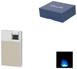 Caseti Flat Flame szúrólángos szivaröngyújtó - króm és szürke-bézs színű (A-281116)
