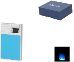 Caseti Flat Flame szúrólángos szivaröngyújtó - króm és türkiz színű (A-281113)