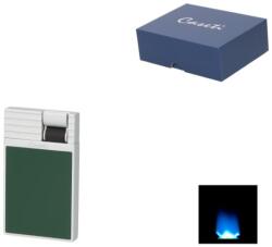 Caseti Flat Flame szúrólángos szivaröngyújtó - króm és zöld színű (A-281112)
