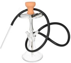 Dreamliner Super Heroes vízipipa - 44 cm, átlátszó üveg tartállyal és ezüst színű testtel, klikk rendszerrel, 1 csöves (A-341990)