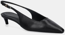Tommy Hilfiger bőr tűsarkú TH BUCKLE SLINGBACK LOW PUMP fekete, FW0FW09009 - fekete Női 36