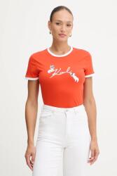 Karl Lagerfeld pamut póló IKON - narancssárga S - answear - 40 990 Ft