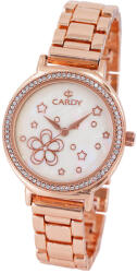 Cardy női karóra, quartz, rózsaarany színű fémtok, rózsaarany színű fém karcsat, gyöngyház színű számlap, cseppmentes vízállóság (2675-8)