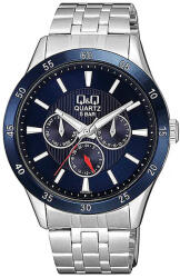 Q&Q férfi karóra, quartz, ezüst színű tok, ezüst színű karcsat, kék számlap CE02J422Y (4219-4)