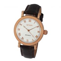 ASTRON 5524-8, mechanikus szerkezet, férfi karóra, rózsaarany színű nemesacél tok, barna bőrszíj, fehér számlap, keményített ásványüveg, 50 m (5 ATM) vízállóság (5524-8) - oranagykereskedes