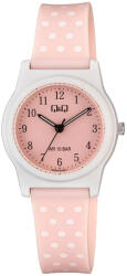 Q&Q karóra, quartz, fehér színű műanyag tok, rózsaszín színű számlap, rózsaszín műanyag szíj, G23A-018VY (4215-0)