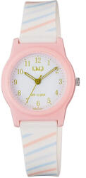 Q&Q karóra, quartz, rózsaszín színű műanyag tok, fehér színű számlap, fehér műanyag szíj, G23A-014VY (4214-8)