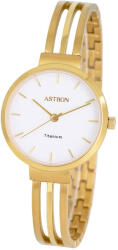 ASTRON 8055-9 női karóra, arany színű titánium tok, arany színű titánium csat, fehér számlap, keményített ásványüveg, quartz szerkezet, 50 m (5 ATM) vízállóság (8055-9) - oranagykereskedes