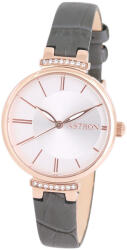 ASTRON 8056-5 női karóra, rózsaarany színű acél tok, szürke színű bőrszíj, ezüst színű számlap, keményített ásványüveg, quartz szerkezet, cseppmentes (3 ATM) vízállóság (8056-5) - oranagykereskedes