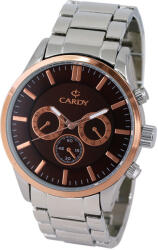 Cardy férfi karóra, quartz, bicolor színű fémtok, ezüst színű fém karcsat, barna színű számlap, cseppmentes vízállóság (2675-0)