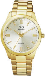 Q&Q férfi karóra, quartz, arany színű acél tok, pezsgő színű számlap, arany színű acél karcsat, (Superior) S392J010Y (4079-9)