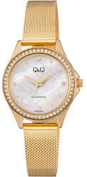 Q&Q női karóra, quartz, arany színű tok, arany színű fémcsat, gyöngyház színű számlap C80A-004PY (4219-3)