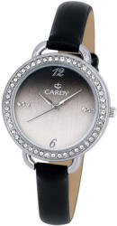 Cardy női szíjas karóra, quartz, ezüst színű tok, fekete színű szíj, ezüst / fekete átmenetes számlap (2673-8)