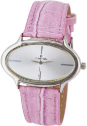 TIKO TIME női karóra, quartz, ezüst színű fémtok, ezüst színű számlap, rózsaszínű bőrszíj (7541-4)