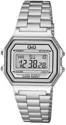 Q&Q unisex digitális karóra, quartz, ezüst színű fémtok, ezüst színű acél karcsat, LCD kijelzés, G17A-002JY (4072-3)