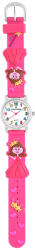 TIKO TIME karóra gyerekeknek, ezüst színű fémtok, quartz szerkezet, fehér arab színű számlap, 3D figurás ciklámen műanyag szíj, cseppmentes vízállóság (hercegnős) (7472-4)