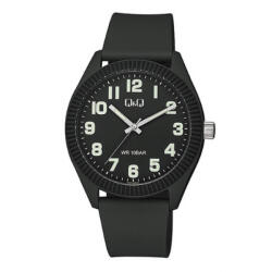 Q&Q férfi karóra, quartz, fekete színű műanyag tok, fekete színű műanyag szíj, sötétszürke színű számlap, V12A-004VY (4069-3)
