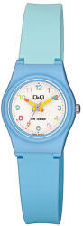 Q&Q gyerek karóra, quartz, kék színű műanyag tok, kék színű műanyag szíj, fehér színű számlap, V28A-004VY (4075-3)