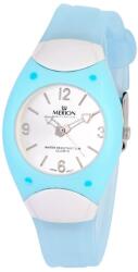 Merion női karóra, kék színű műanyag tok, világoskék színű műanyag szíj, fehér számlap, quartz szerkezet, cseppmentes (3207-6)