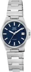 Q&Q női karóra, ezüst színű nemesacél tok, ezüst színű nemesacél csat, kék számlap, (Superior), S22A-003VY (4207-1)