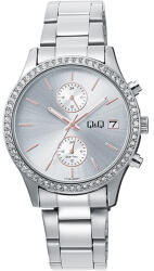 Q&Q női karóra, quartz, ezüst színű fémtok, ezüst színű nemesacél csat, ezüst színű számlap, C70A-003PY (4209-6)