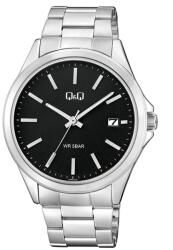 Q&Q férfi karóra, quartz ezüst tok és csat, kék színű számlap, A484J212Y (4032-8)
