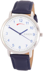 Cardy férfi visszafele járó karóra, ezüst színű fémtok, kék színű szíj, fehér számlap, quartz szerkezet, cseppmentes vízállóság (2666-3)