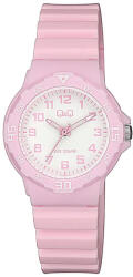 Q&Q gyerek karóra, quartz, rózsaszín színű műanyag tok, rózsaszín színű műanyag szíj, fehér számlap V07A-007VY (4220-1)